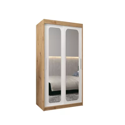 DONICELA 2 tükrös szekrény - 100 cm, artisan / fehér