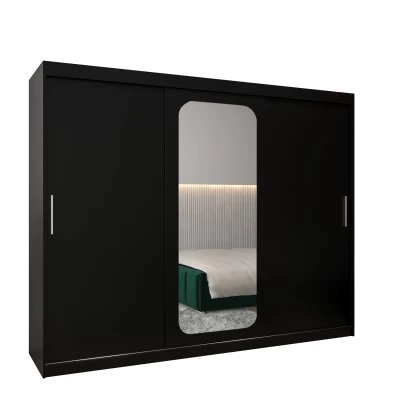 DONICELA 1 tükrös szekrény - 250 cm, fekete