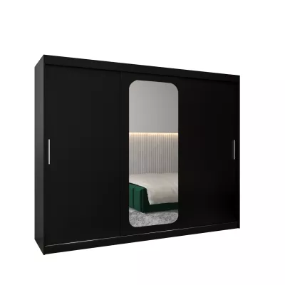 DONICELA 1 tükrös szekrény - 250 cm, fekete
