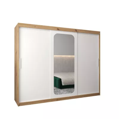 DONICELA 1 tükrös szekrény - 250 cm, artisan / fehér