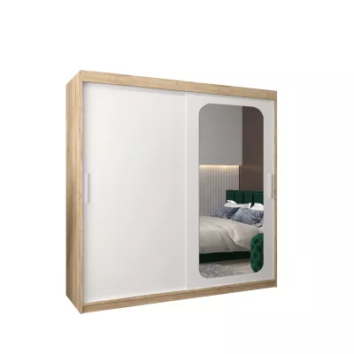 DONICELA 1 tükrös szekrény - 200 cm, sonoma / fehér