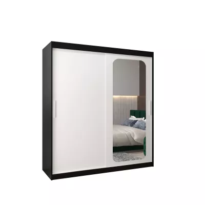 DONICELA 1 tükrös szekrény - 180 cm, fekete / fehér