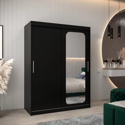 DONICELA 1 tükrös szekrény - 150 cm, fekete