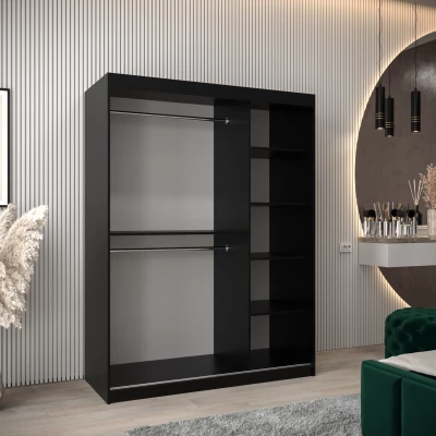 DONICELA 1 tükrös szekrény - 150 cm, fekete
