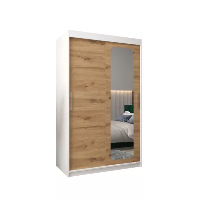 DONICELA 1 tükrös szekrény - 120 cm, fehér / artisan