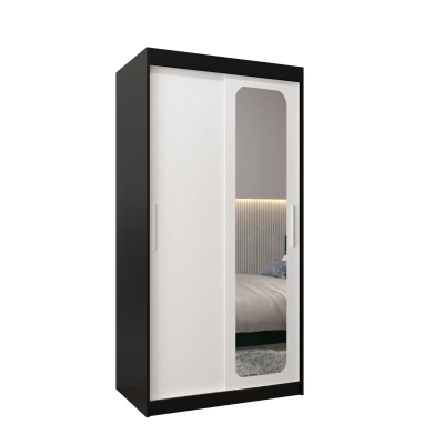 DONICELA 1 tükrös szekrény - 100 cm, fekete / fehér