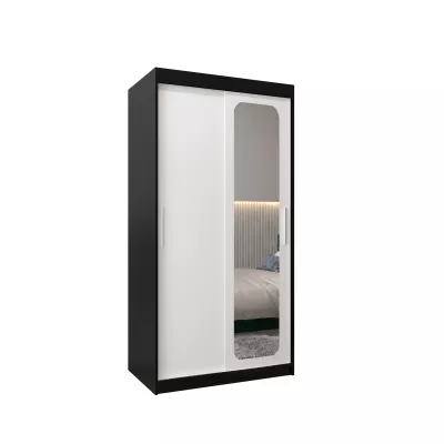 DONICELA 1 tükrös szekrény - 100 cm, fekete / fehér