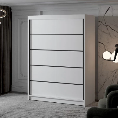 NICA kétajtós gardróbszekrény - 150 cm széles, fehér