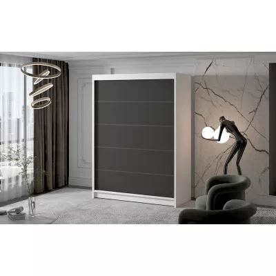 NICA kétajtós gardróbszekrény - 150 cm széles, fehér / fekete