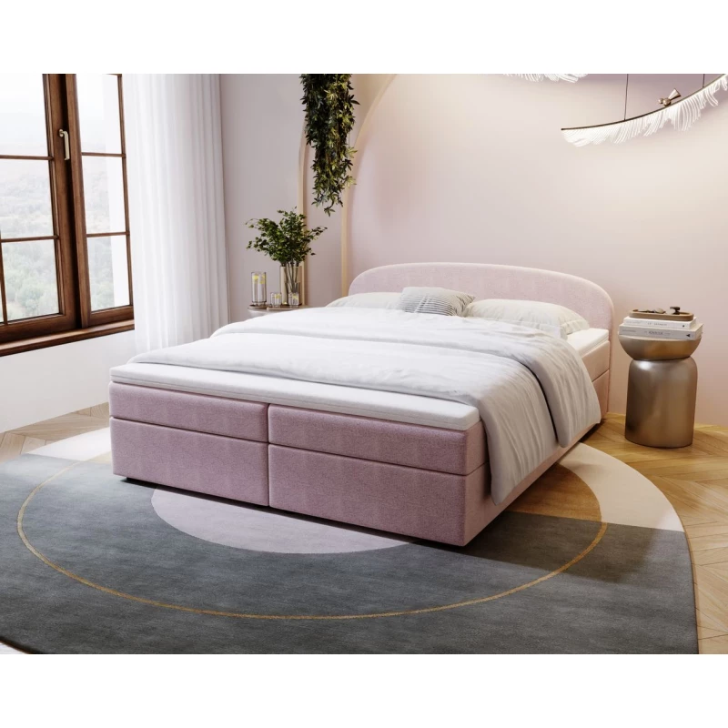 KIRSTEN 2 kárpitozott ágy tárolóhellyel 160x200 - rózsaszín