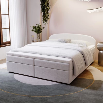 KIRSTEN 2 kárpitozott ágy tárolóhellyel 160x200 - fehér