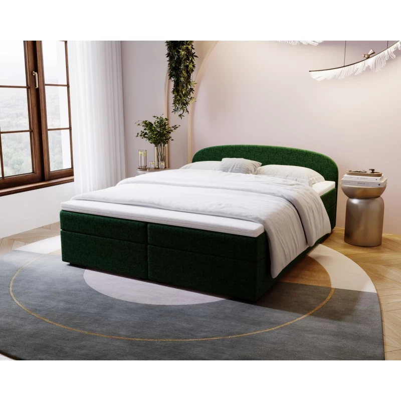 KIRSTEN 1 kárpitozott ágy tárolóhellyel 180x200 - zöld