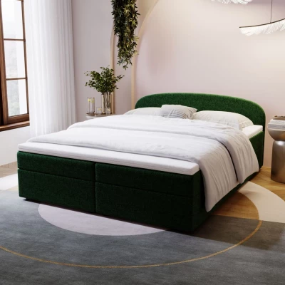 KIRSTEN 1 kárpitozott ágy tárolóhellyel 140x200 - zöld