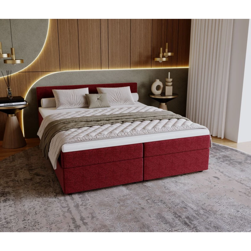 SUVI 2 kárpitozott ágy tárolóhellyel 180x200 - piros