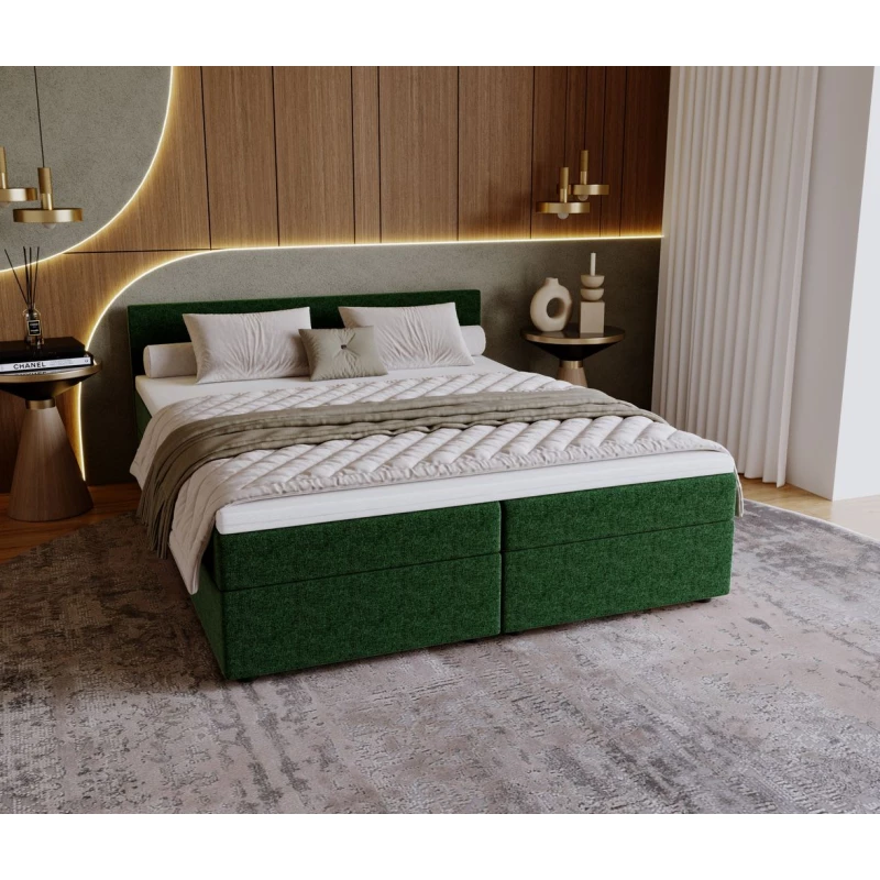 SUVI 2 kárpitozott ágy tárolóhellyel 180x200 - zöld