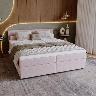 SUVI 1 kárpitozott ágy tárolóhellyel 180x200 - rózsaszín