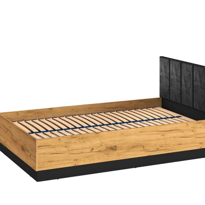 Egyszemélyes ágy 120x200 SABEL - fekete / aranyszínű artisan tölgy