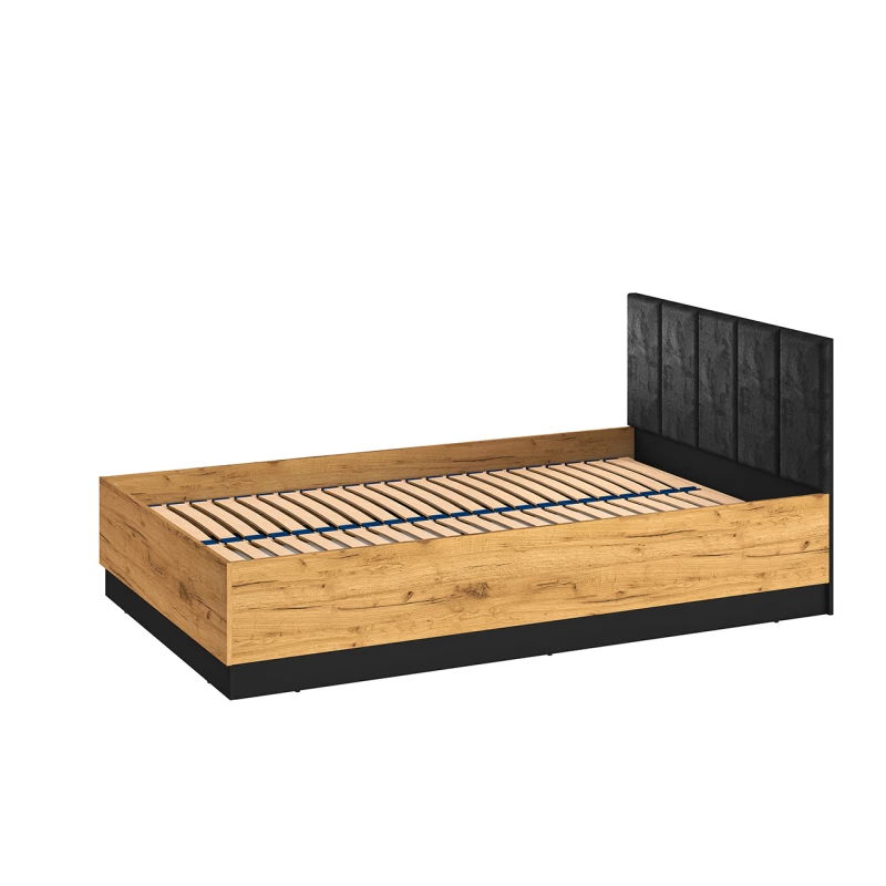 Egyszemélyes ágy 120x200 SABEL - fekete / aranyszínű artisan tölgy