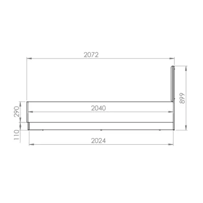 Egyszemélyes ágy 120x200 ARANA tárolóhellyel - fehér / castello tölgy / grafit