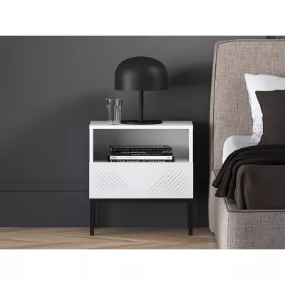 Éjjeliszekrény ADELE 3 - fehér / fekete