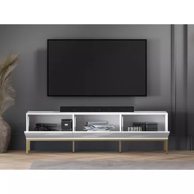 TV állvány ADELE 3 - fehér / arany