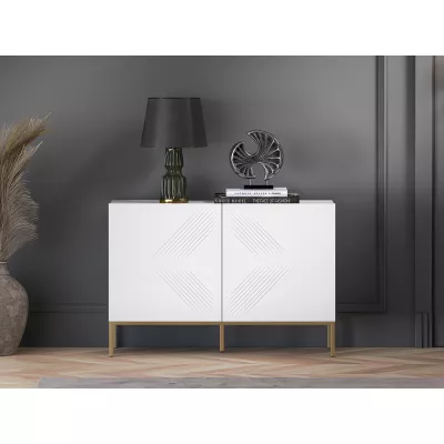 Kétajtós fiókos komód ADELE 3 - fehér / arany
