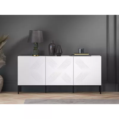 Háromajtós fiókos komód ADELE 3 - fehér / fekete