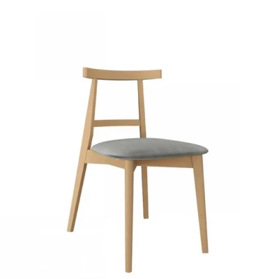 CIBOLO 5 kárpitozott konyhai szék - bükk / szürke