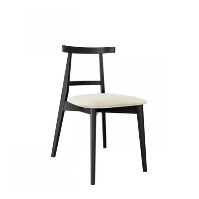 CIBOLO 5 kárpitozott konyhai szék - fekete / krémszín 