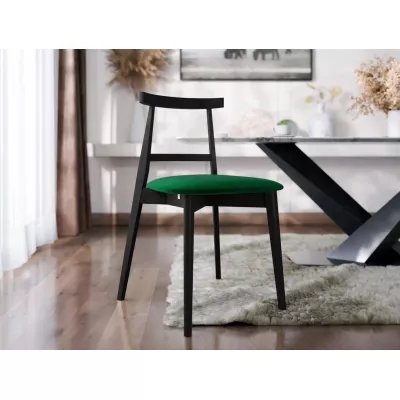 CIBOLO 5 kárpitozott konyhai szék - fekete / zöld