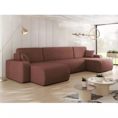 CLEBURNE U-alakú ülőgarnitúra mindennapi alváshoz - indiai rózsaszín