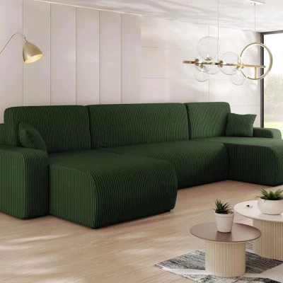 CLEBURNE U-alakú ülőgarnitúra mindennapi alváshoz - zöld