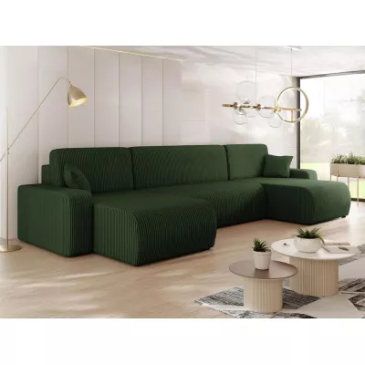 CLEBURNE U-alakú ülőgarnitúra mindennapi alváshoz - zöld