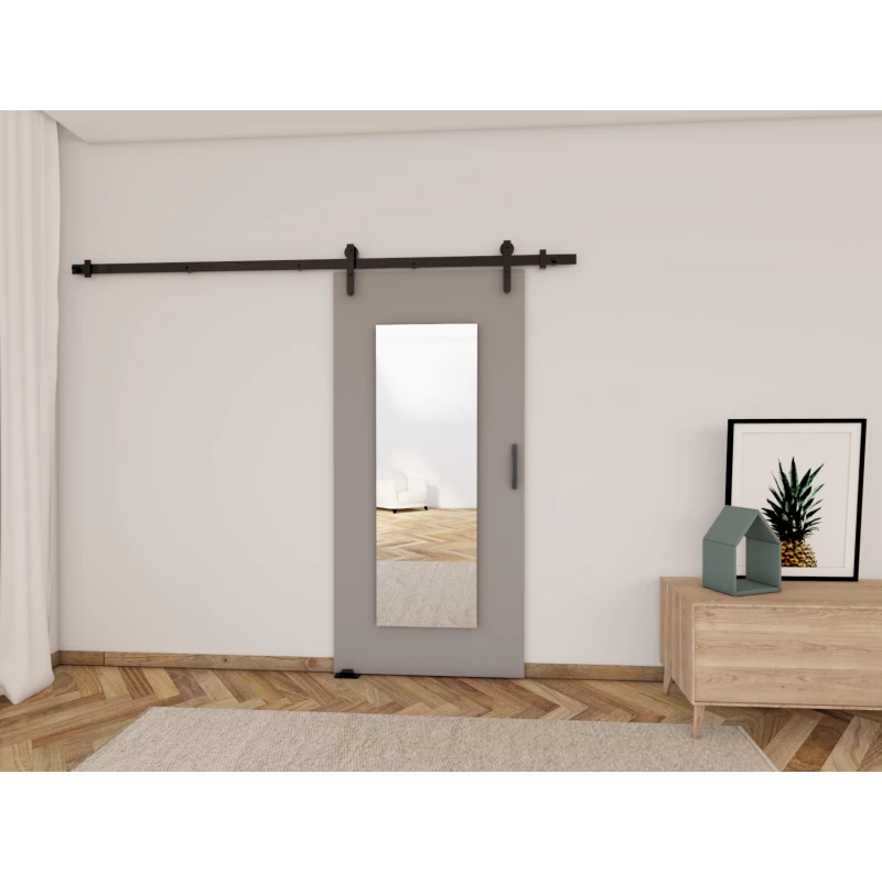 BUSHLAND 9 tolóajtó tükörrel - 86 cm, szürke
