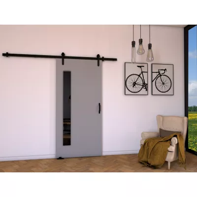 BUSHLAND 7 beltéri fali tolóajtó - 76 cm, szürke