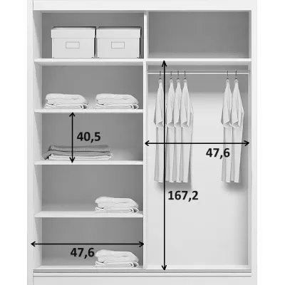 JESICCA 100/215-ös gardróbszekrény tükörrel - aranyszínű artisan tölgyfa