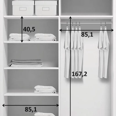 JESICCA 175/215-ös gardróbszekrény tükörrel - aranyszínű artisan tölgyfa