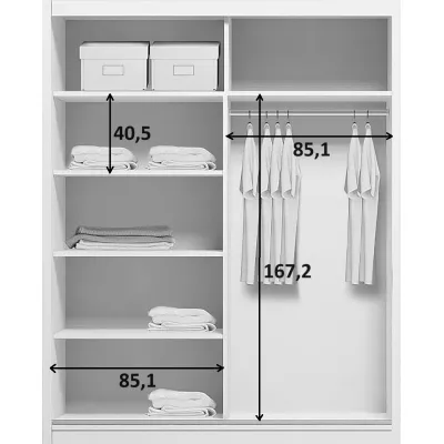 JESICCA 175/215-ös gardróbszekrény tükörrel - aranyszínű artisan tölgyfa