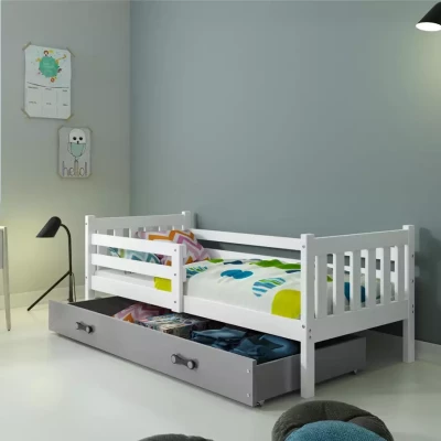Gyerekágy 90x200 CHARIS - fehér / grafitszürke