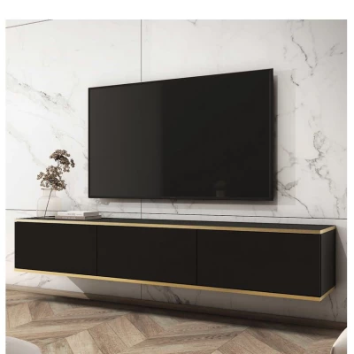 REFUGIO TV asztal - 175 cm, fekete