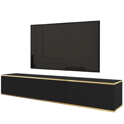 REFUGIO TV asztal - 175 cm, fekete