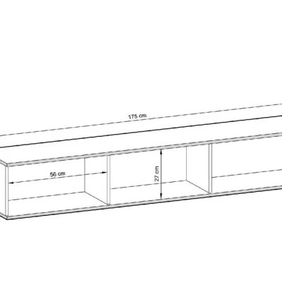 REFUGIO TV asztal - 175 cm, fekete