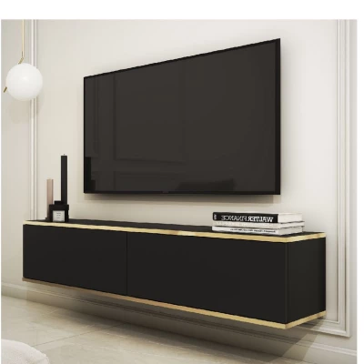 REFUGIO TV asztal - 135+I40 cm, fekete