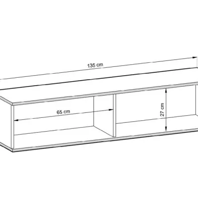 REFUGIO TV asztal - 135+I40 cm, fekete