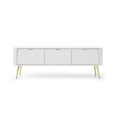 LOTAS TV asztal - fehér / arany