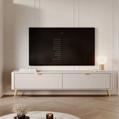 Széles TV-állvány CARtage - bézs