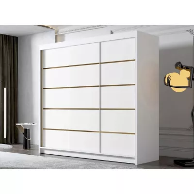 200 cm-es gardróbszekrény tolóajtókkal TIOGA - fehér