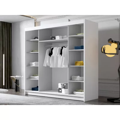 Nagy tükrös szekrény 200 cm TIOGA - fehér / fekete