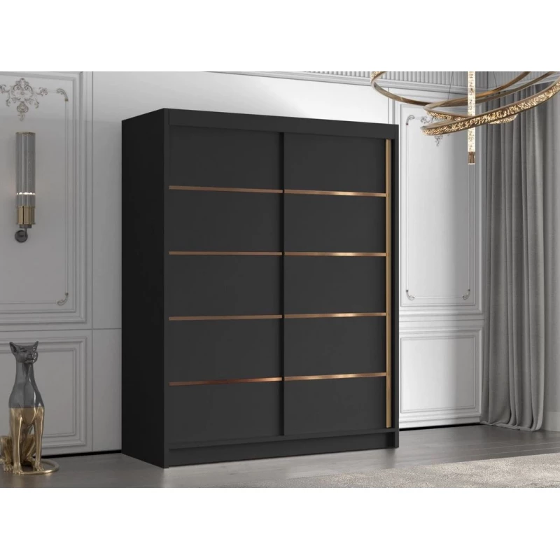 Magas gardróbszekrény 150 cm TENAHA - fekete
