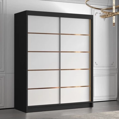 Magas gardrób 150 cm TENAHA - fekete / fehér